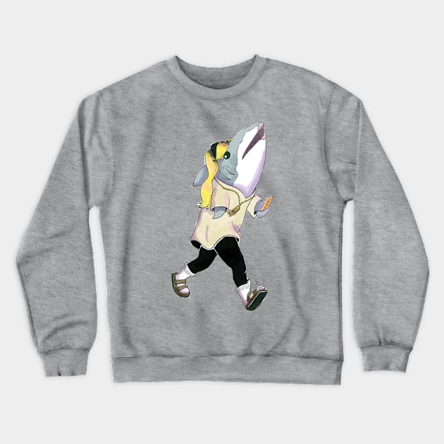 Chic Shark Crewneck Sweatshirt by LornaDinosart
